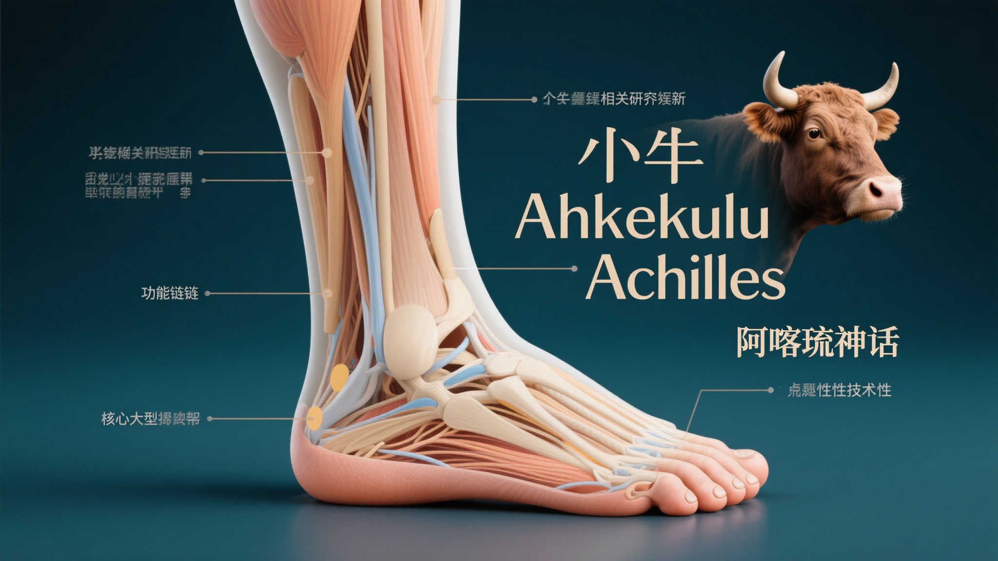根据相关研究报告，人体的小牛形（功能链）区域由多个